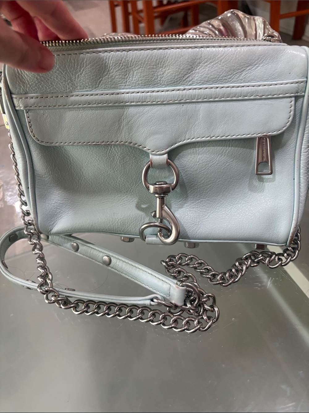 Rebecca Minkoff MAC mojito green mint leather crossbody clutch bag - Picture 4 of 6